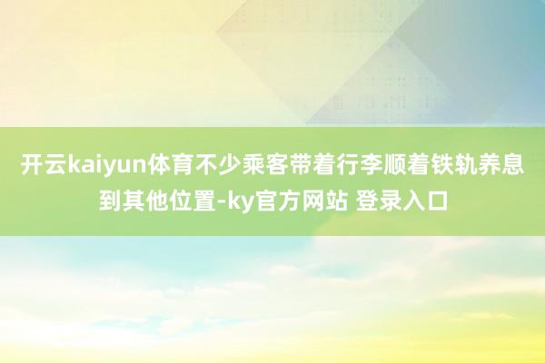 开云kaiyun体育不少乘客带着行李顺着铁轨养息到其他位置-ky官方网站 登录入口