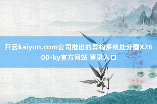 开云kaiyun.com公司推出的异构多核处分器X2600-ky官方网站 登录入口