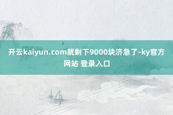 开云kaiyun.com就剩下9000块济急了-ky官方网站 登录入口