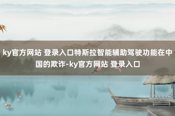 ky官方网站 登录入口特斯拉智能辅助驾驶功能在中国的欺诈-ky官方网站 登录入口