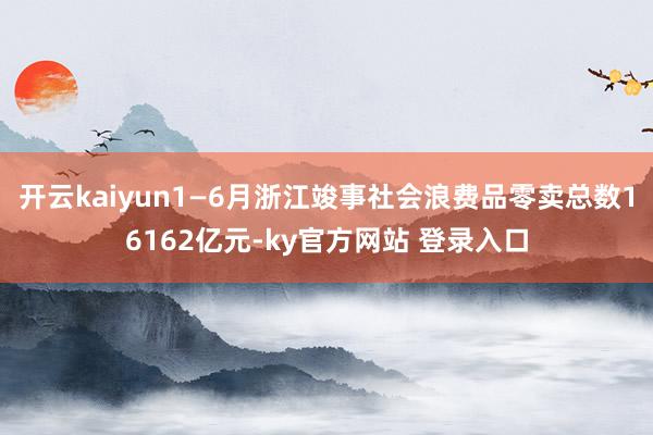开云kaiyun1—6月浙江竣事社会浪费品零卖总数16162亿元-ky官方网站 登录入口