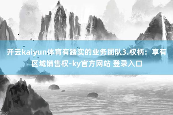 开云kaiyun体育有踏实的业务团队3.权柄：享有区域销售权-ky官方网站 登录入口