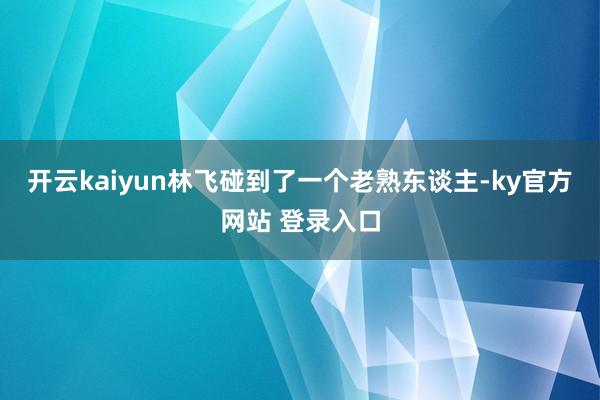 开云kaiyun林飞碰到了一个老熟东谈主-ky官方网站 登录入口