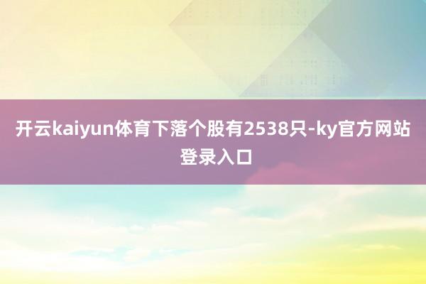 开云kaiyun体育下落个股有2538只-ky官方网站 登录入口