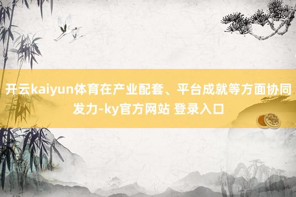 开云kaiyun体育在产业配套、平台成就等方面协同发力-ky官方网站 登录入口