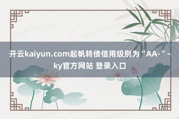 开云kaiyun.com起帆转债信用级别为“AA-”-ky官方网站 登录入口
