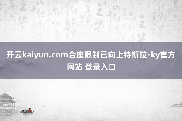 开云kaiyun.com合座限制已向上特斯拉-ky官方网站 登录入口
