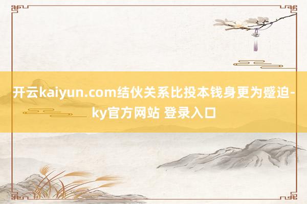 开云kaiyun.com结伙关系比投本钱身更为蹙迫-ky官方网站 登录入口