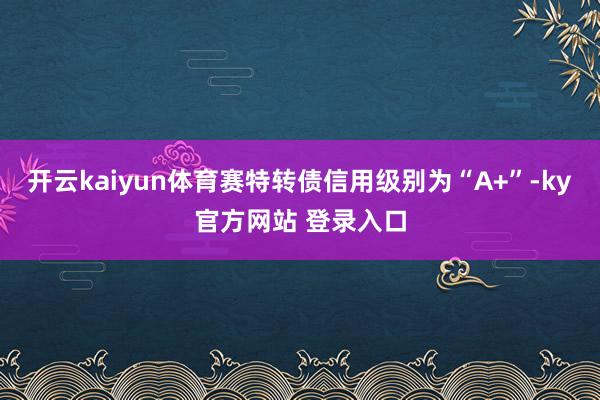 开云kaiyun体育赛特转债信用级别为“A+”-ky官方网站 登录入口