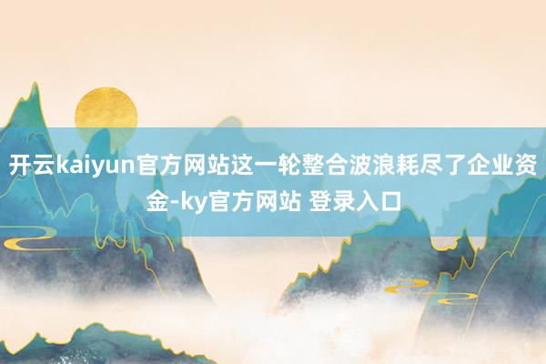 开云kaiyun官方网站这一轮整合波浪耗尽了企业资金-ky官方网站 登录入口