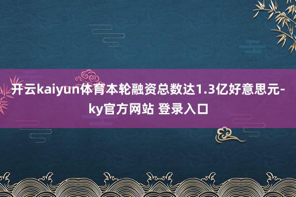 开云kaiyun体育本轮融资总数达1.3亿好意思元-ky官方网站 登录入口